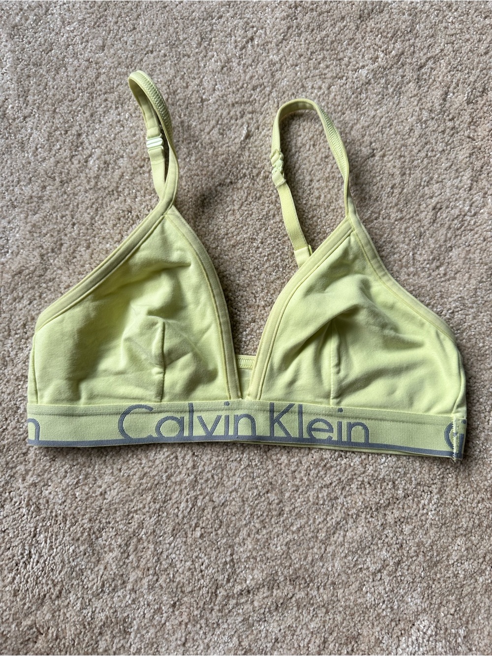 Calvin Klein Neon Yellow Logo Bralette